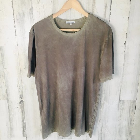 Cotton Citizen Other - NWOT Cotton Citizen Crew Neck T-Shirt MEN's Distressed Tee Olive/Taupe Supima L